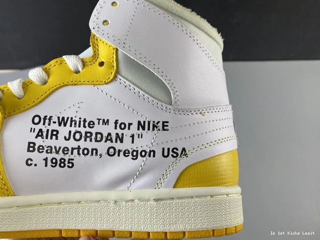 Jordan Powder Air White Off-White AQ0818-149 Yellow-Cone x 1 Dark NRG 0627
